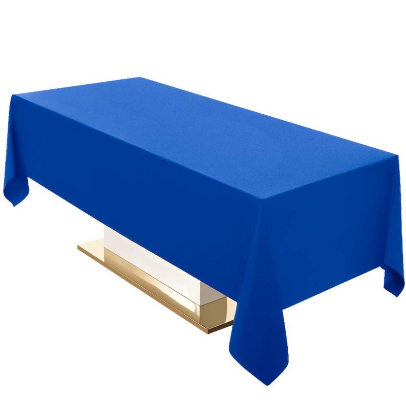 Surmente Blue Tablecloth 60 x 102-inch Rectangular Polyester Table Cloth for Weddings, Banquets, or Restaurants - Image 1